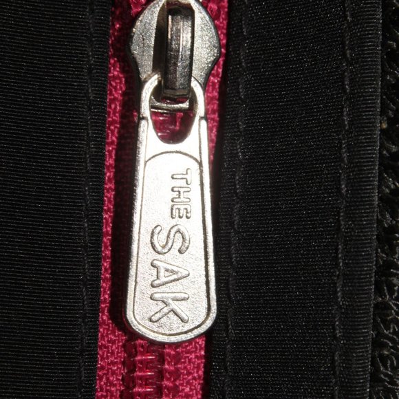 The Sak Knitted Multi Pink Blk Heart Sequined Embellished Double Strap Purse Bag - Picture 14 of 14